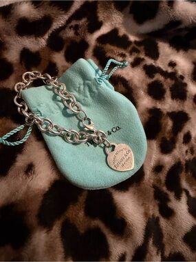 Tiffany & Co. Silver Heart Tag Charm Bracelet 🩵✨
